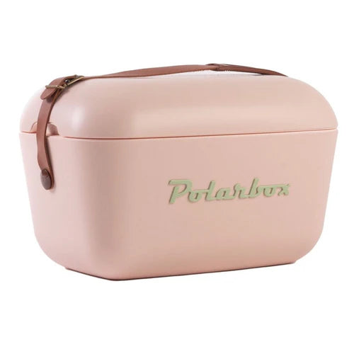 Polarbox Retro Cooler 20L Pink with Brown Strap