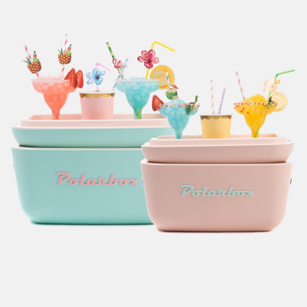 Polarbox Retro Cooler 20L Turquoise with Pink Stra