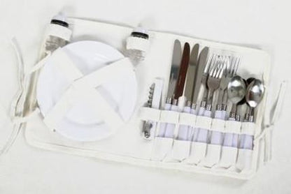 Picnic Basket Classic with Cream Cutlery Bag
