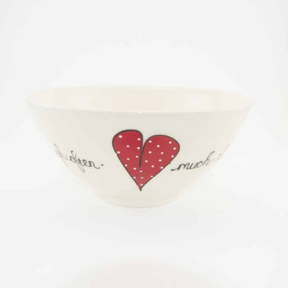 Salad Bowl Medium Heart & Words Red