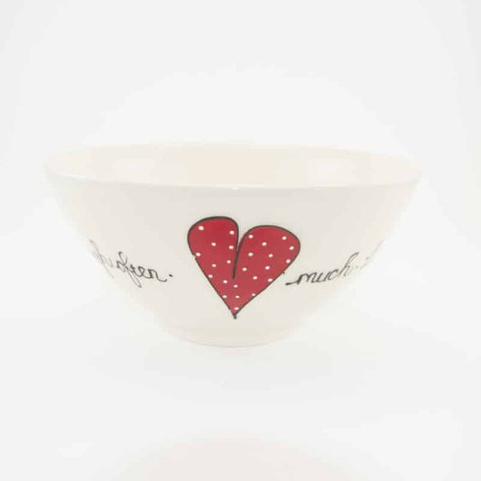 Salad Bowl Medium Heart & Words Red