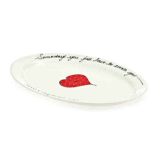Loaf  Platter Heart & Words Red