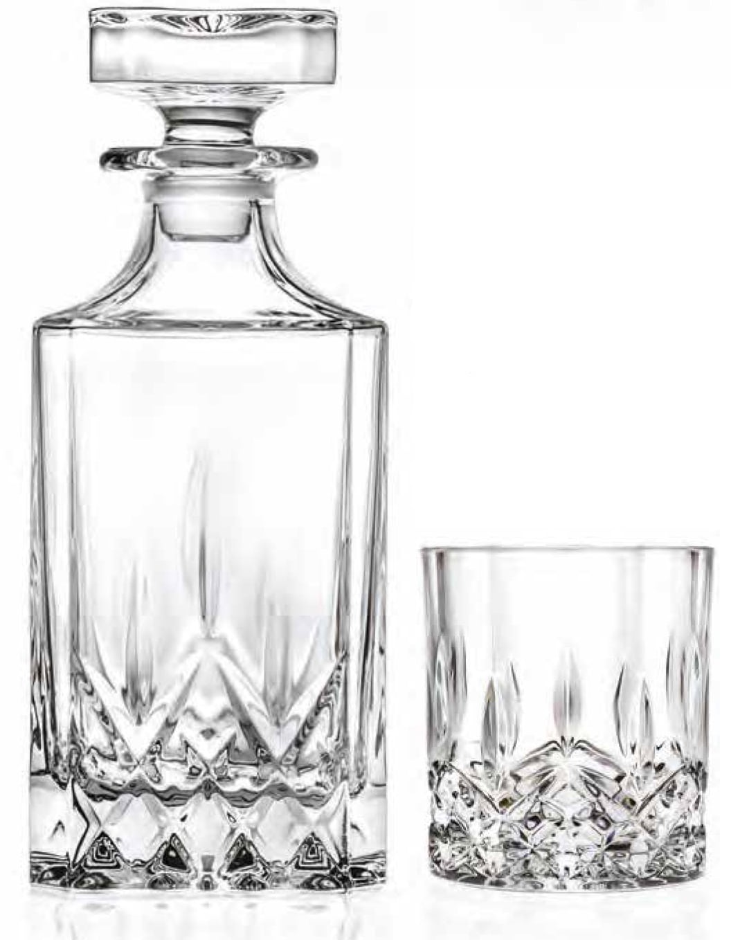 Opera Square Whiskey Decanter & 6 Glasses