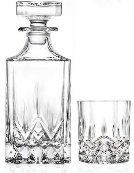 Opera Square Whiskey Decanter & 6 Glasses