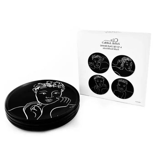 Carrol Boyes Dinner Plate Sketchbook Black Set 4