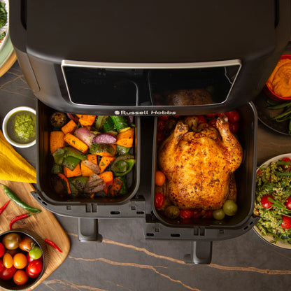 Russell Hobbs Dual Air Fryer 9L Stainless Steel
