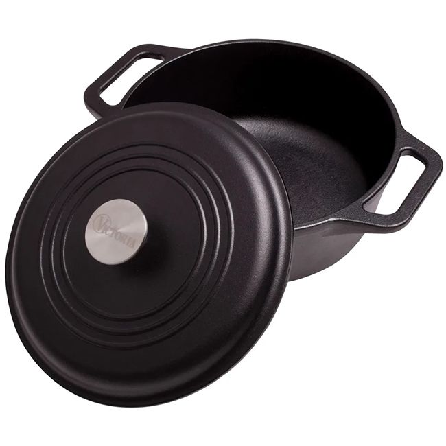 Victoria Cast Iron EnamelledCasserole with Lid 3.8