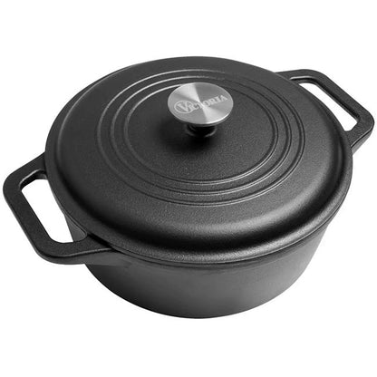 Victoria Cast Iron EnamelledCasserole with Lid 3.8