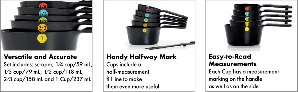 OXO Measuring Cups Snap Black