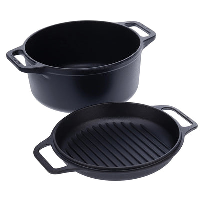 Victoria Cast Iron Casserole with Lid 5.7L