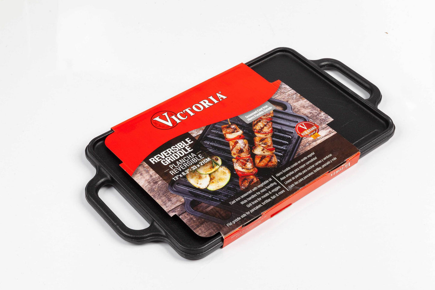 Victoria Cast Iron Rectangular Griddle 32cm