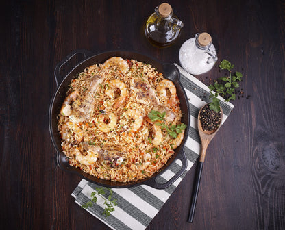Victoria Enamelled Cast Iron Skillet w Handles 33c