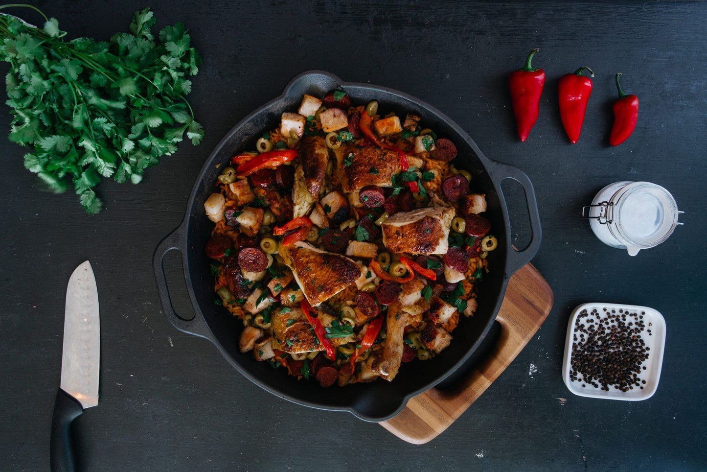 Victoria Enamelled Cast Iron Skillet w Handles 33c
