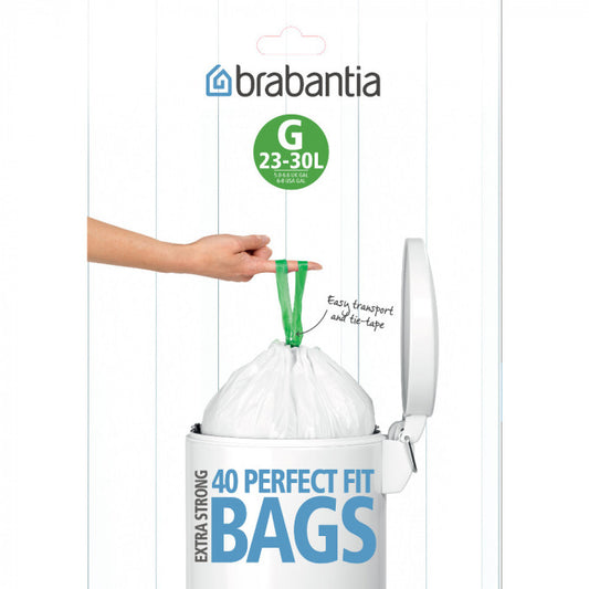 Brabantia Bin Liner Code G 23L to 30L 40 bags