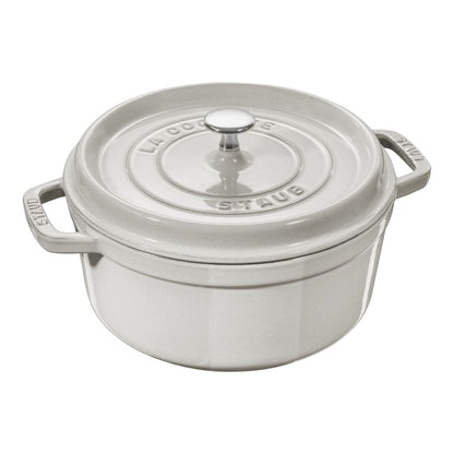 Staub Round Cocotte 28cm White Truffle