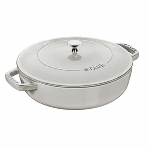 Staub Round Saute Pan 28cm White Truffle