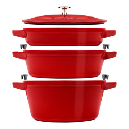 Staub Round Cast Iron 3Pc 24cm Cherry