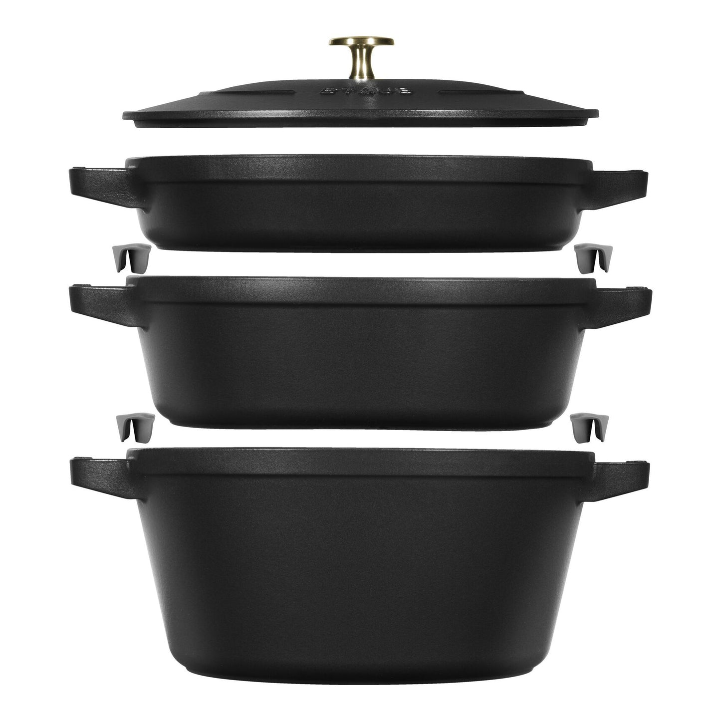 Staub Round Cast Iron 3Pc 24cm Black