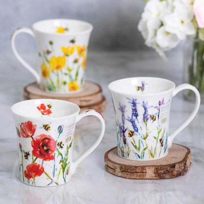 Dunoon Mug Busy Bees Poppy Red Jura