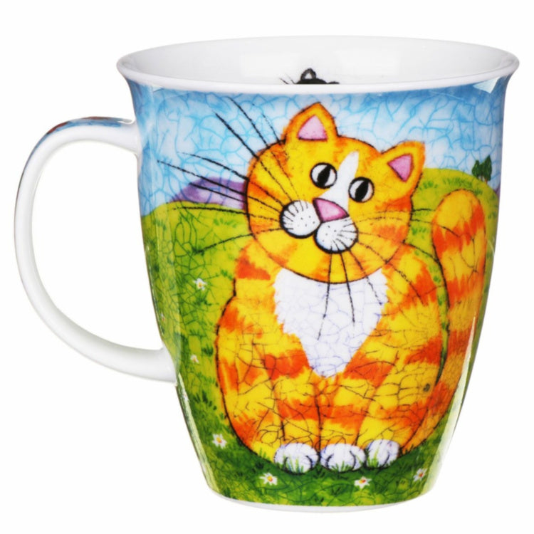 Dunoon Mug Happy Cats Black & White Nevis