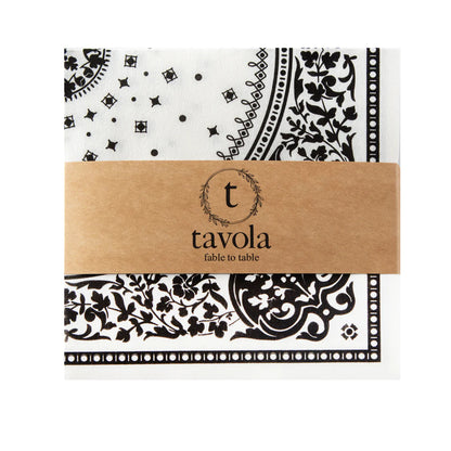 Tavola Indian Bio Napkins Pack of 25 Black