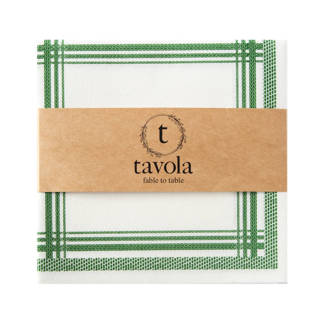 Tavola Stitching Bio Napkins Pack of 25 Green