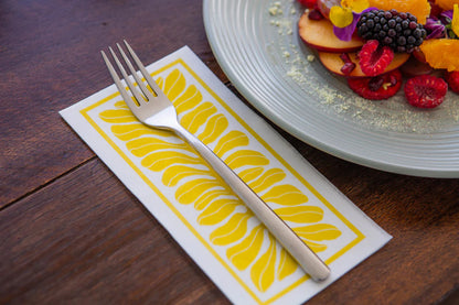 Tavola Leaf Slims Napkins Pack of 25 Mustard