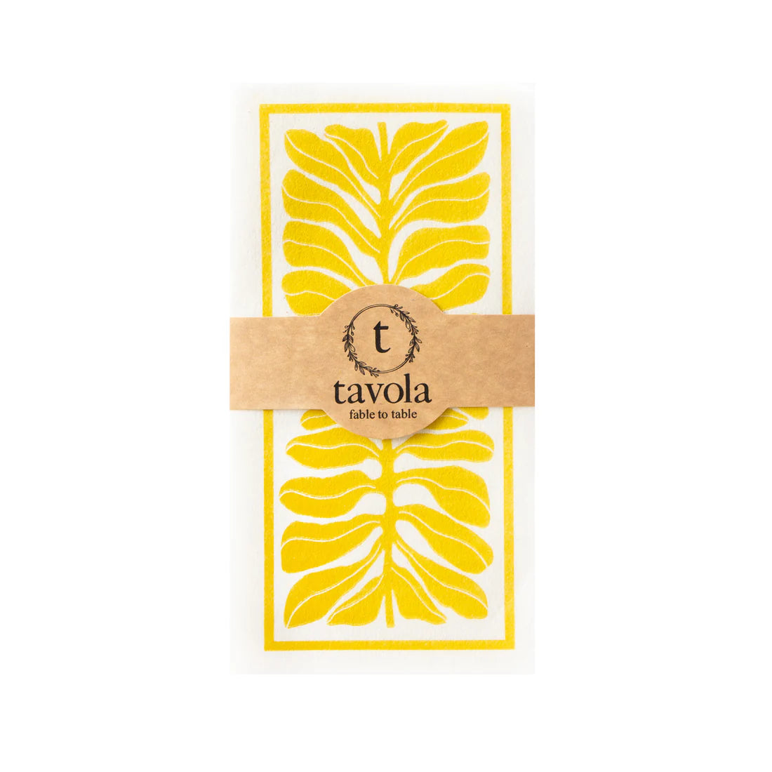 Tavola Leaf Slims Napkins Pack of 25 Mustard