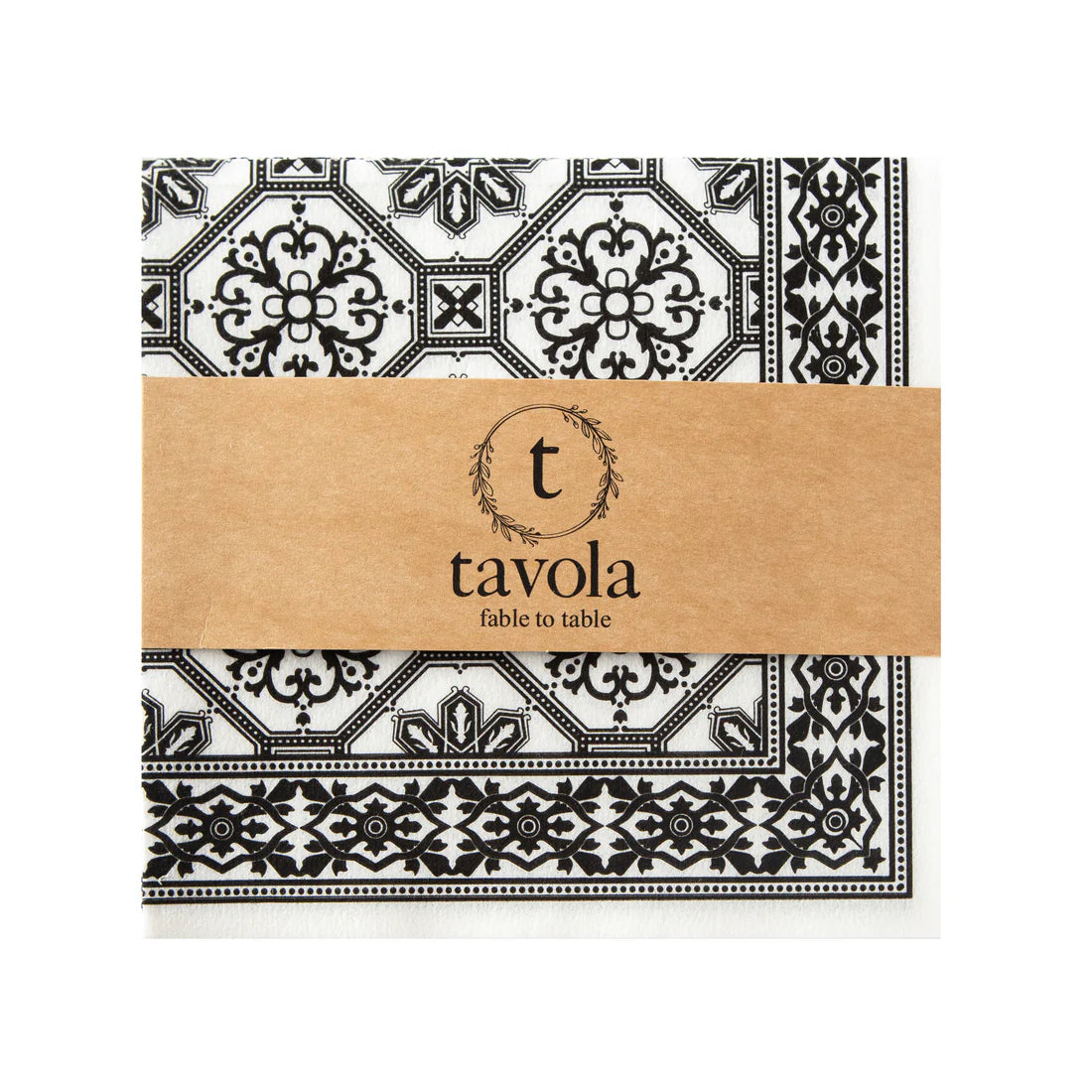 Tavola Tile Bio Napkins Pack of 25 Black