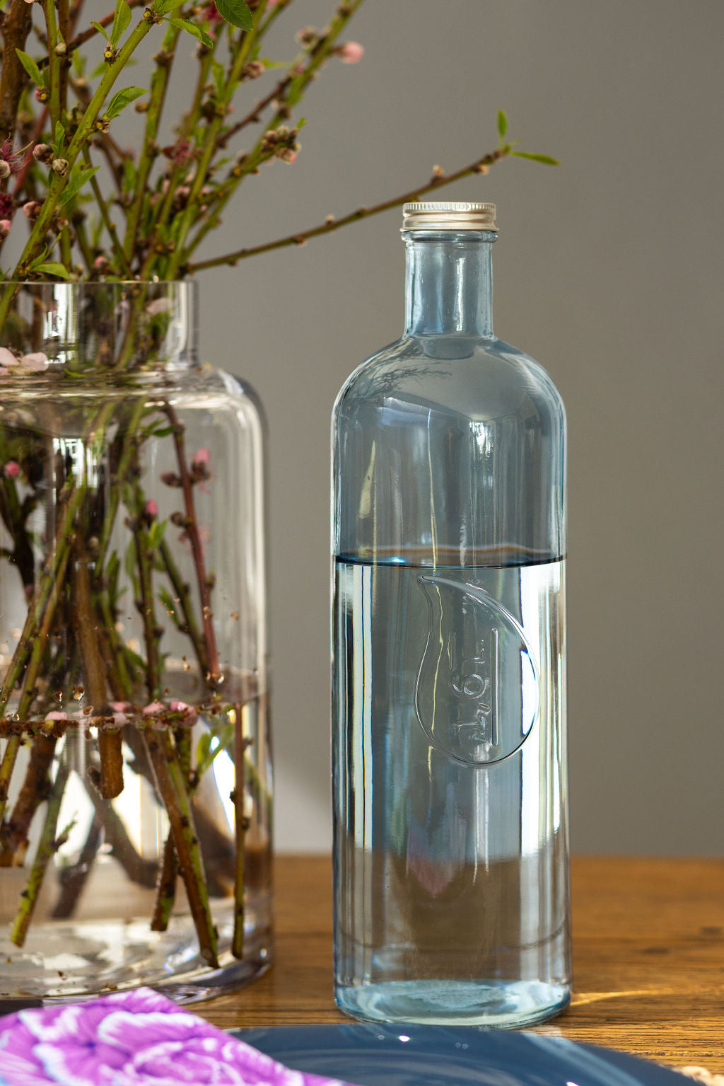 Glass Indigo Bottle 1.6L