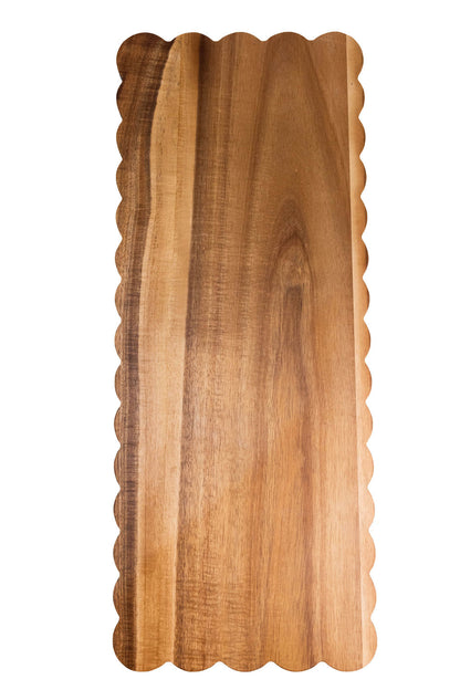Wooden Rectangular Board Scalloped Edge 60x24x1.5