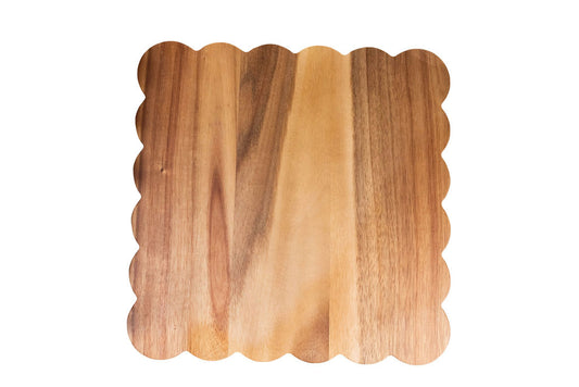 Wooden Square Board Scalloped Edge 45cm