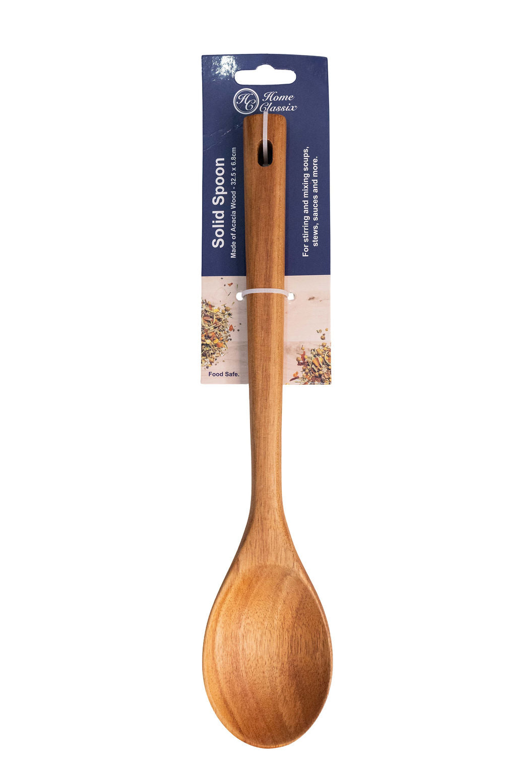 Solid Spoon Wooden 32.5x6.8cm
