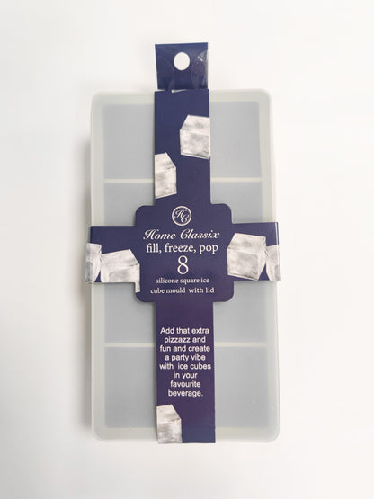 Ice Cube Tray 8-Hole Square Silicone 21x11.5x5cm