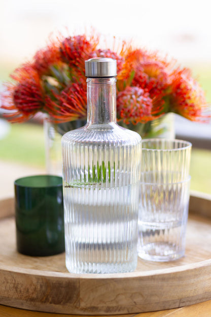 Royal Rippled Glass Bottle 1L