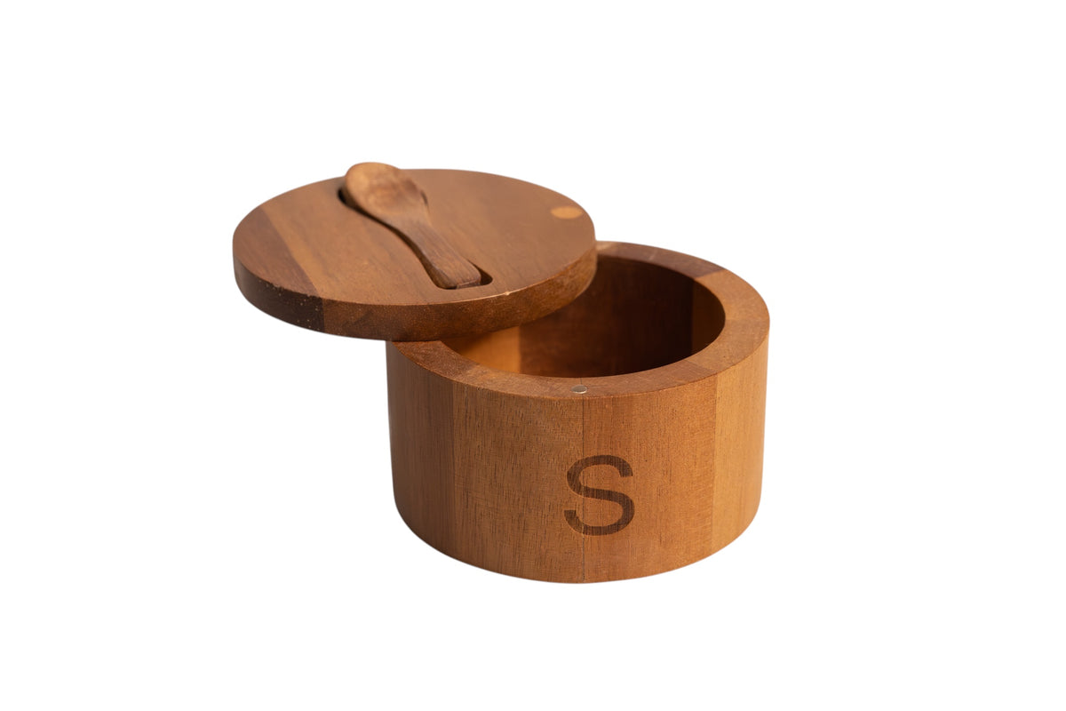 Wooden Salt/Spice Cannister with Spoon