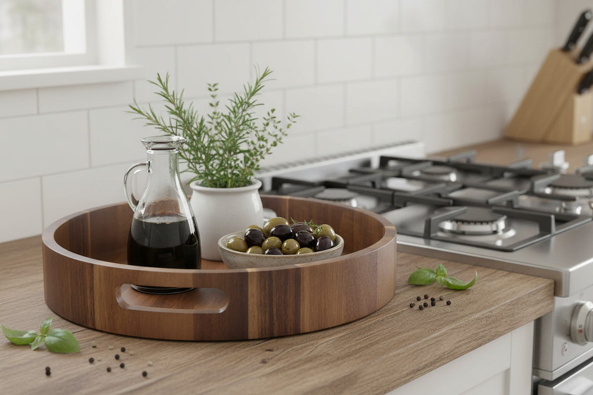 Wooden Round Tray 35x5cm