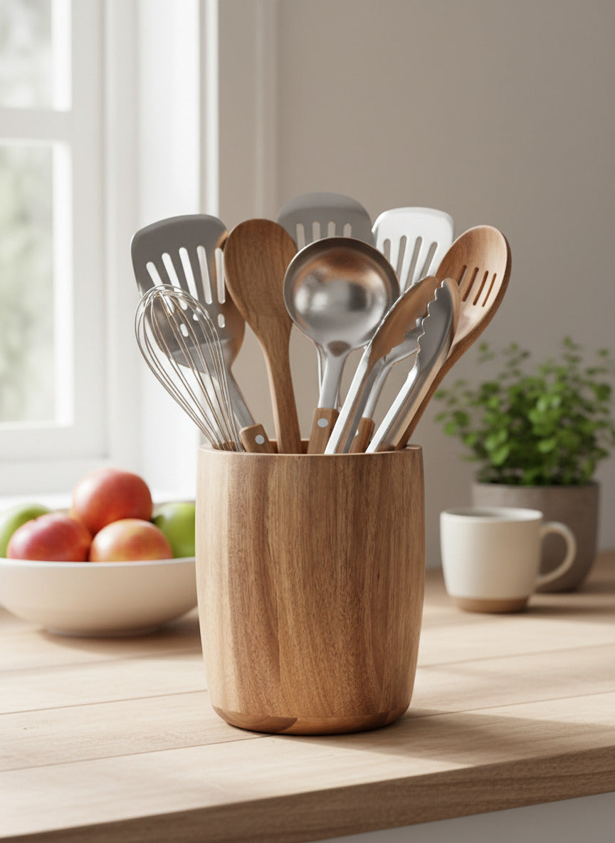Wooden Utensil Holder 14x18cm