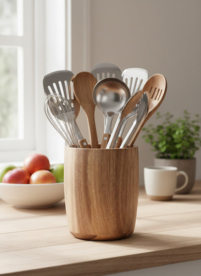 Wooden Utensil Holder 14x18cm
