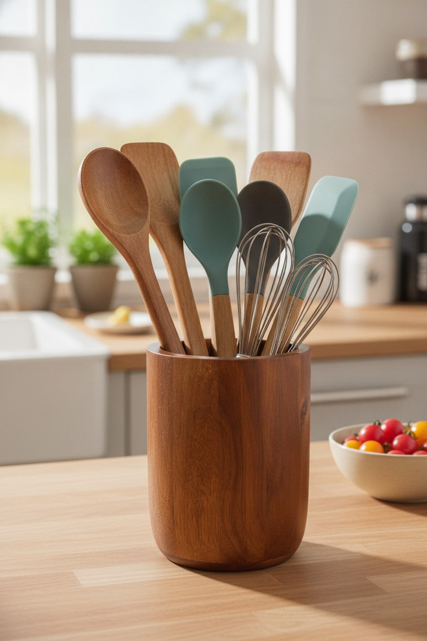 Wooden Utensil Holder 14x18cm