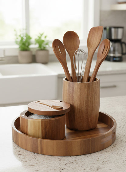 Wooden Utensil Holder 14x18cm