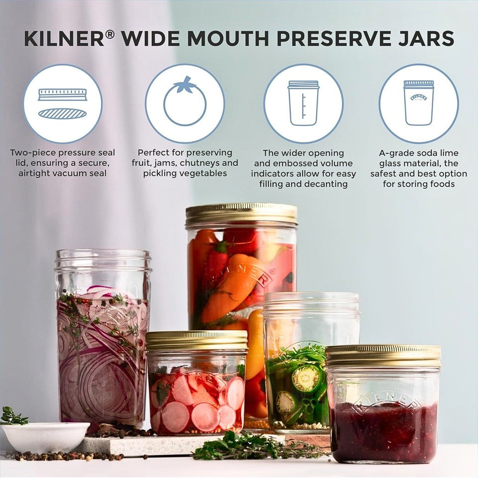 Kilner Wide Mouth Preserve Jar 200ml