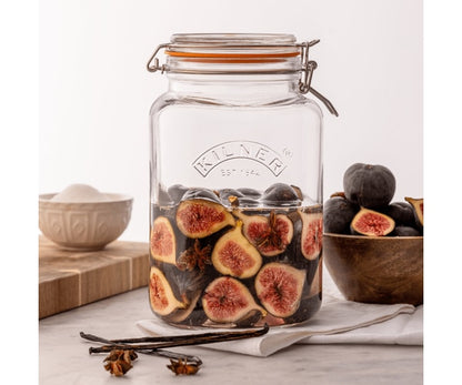 Kilner Clip Top Square Jar 3L