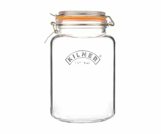 Kilner Clip Top Square Jar 3L