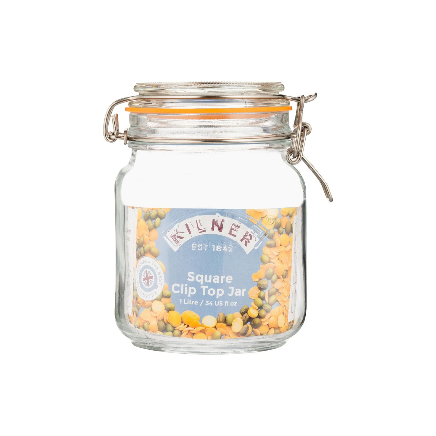Kilner Clip Top Jar Square 1L