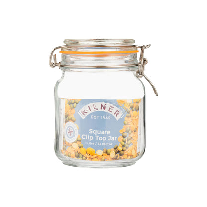 Kilner Clip Top Jar Square 1L
