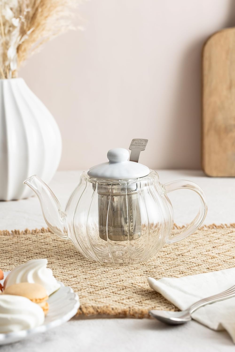 Price & Kensington Luxe Teapot Glass White 500ml