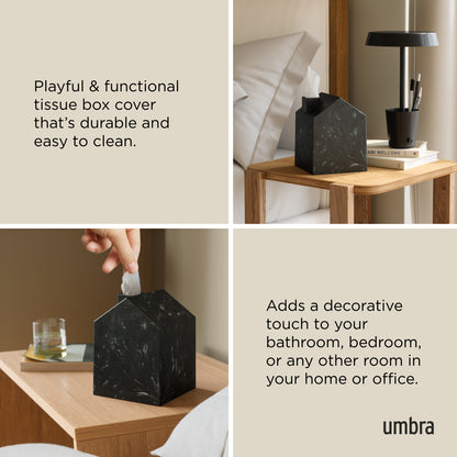 Umbra Casa Tissue Box Ocean Black