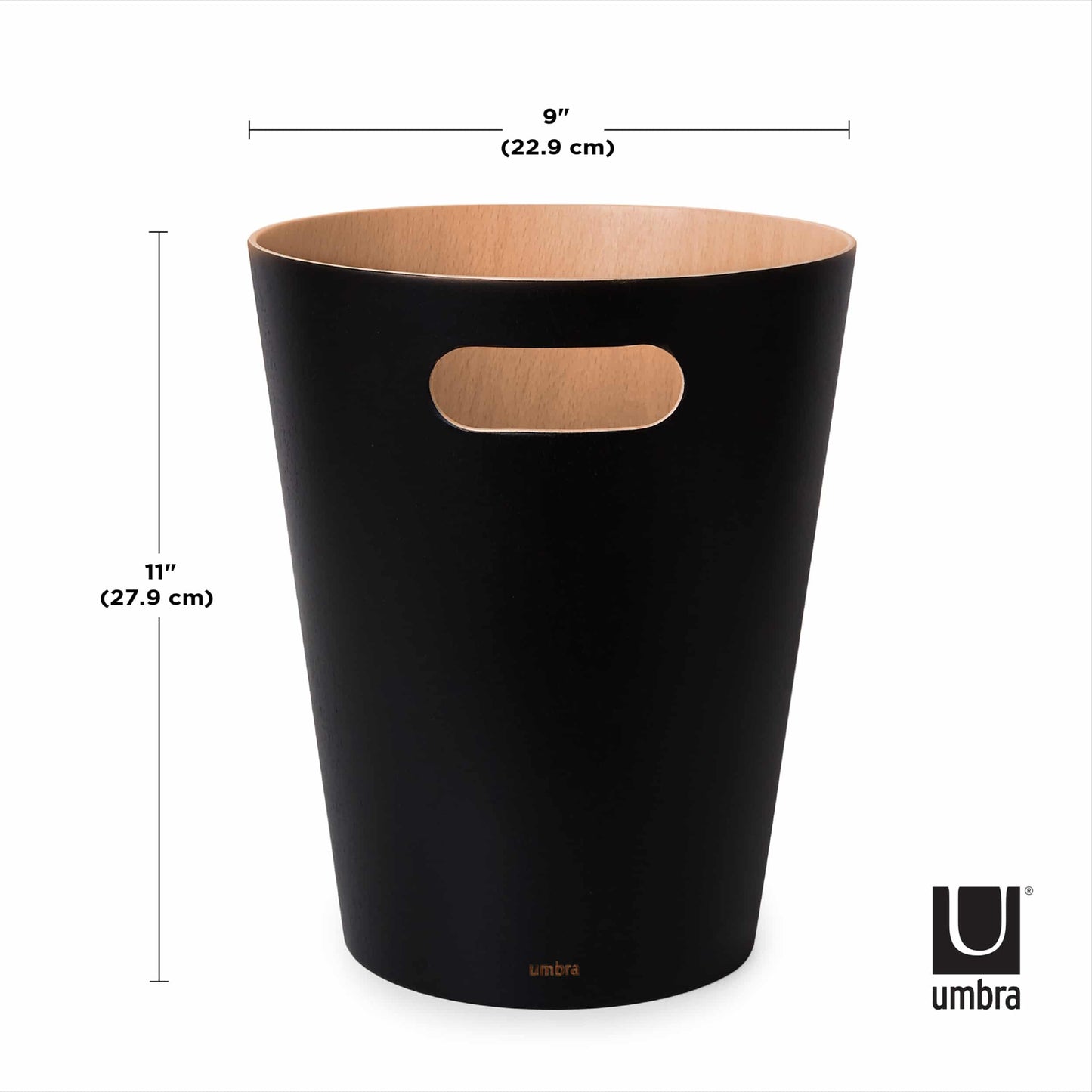 Umbra Woodrow Can Black And Natural Wood