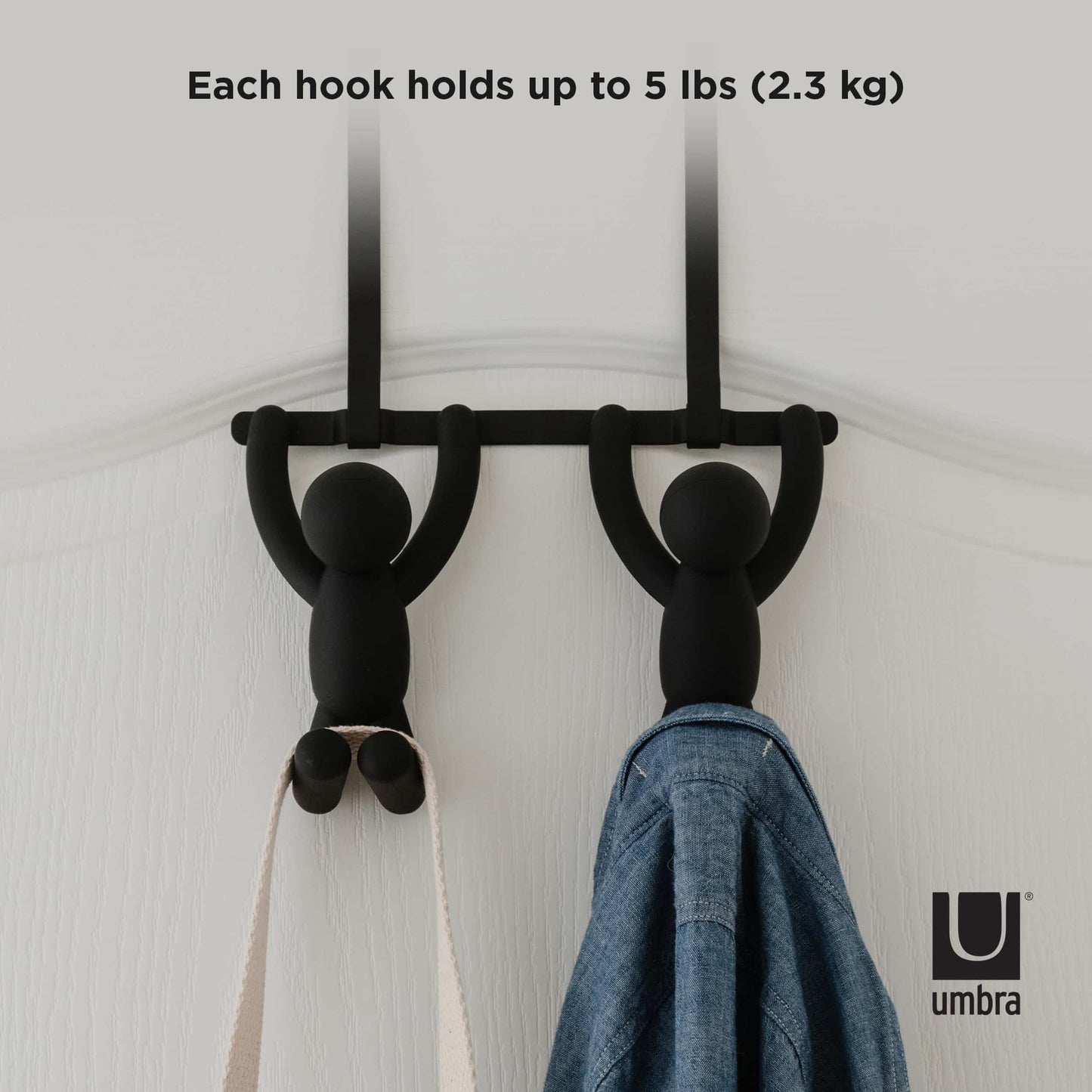 Umbra Buddy Hooks Double Over The Door Black